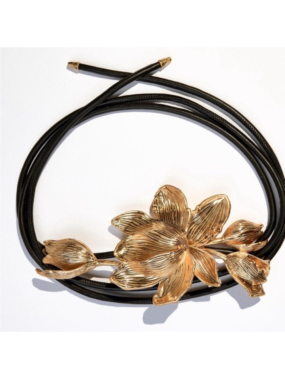 Zara NWT gold flower cord belt 4548/254 - Picture 3 of 6